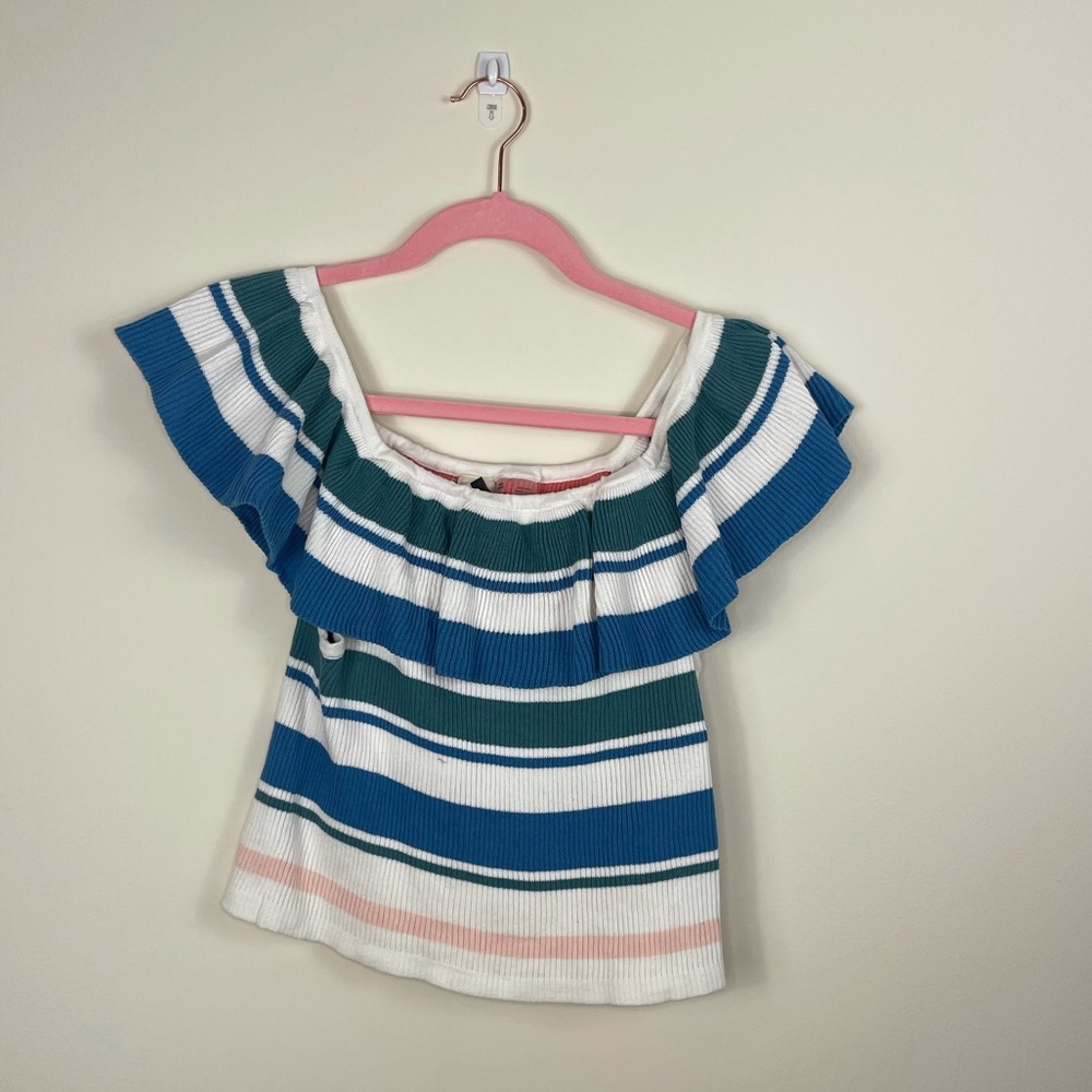 Roxy Striped Off the Shoulder Top Size M